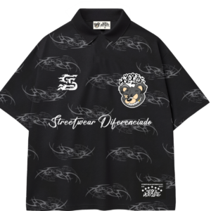 Camiseta De Time Oversized Trip Side Tag Letter - Preta